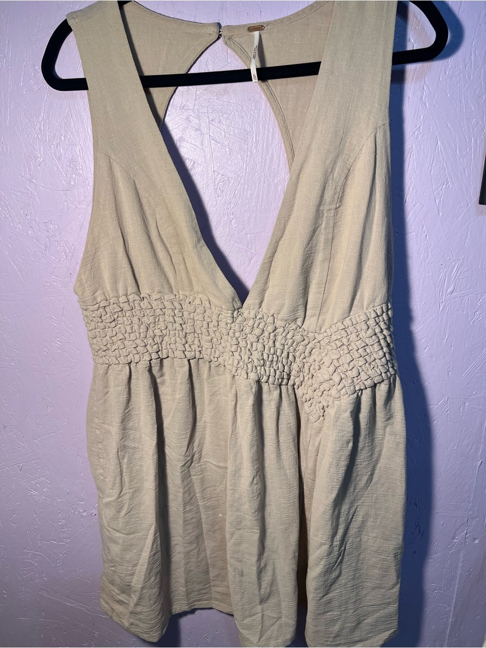 Free people smocked waist mini dress with pockets
